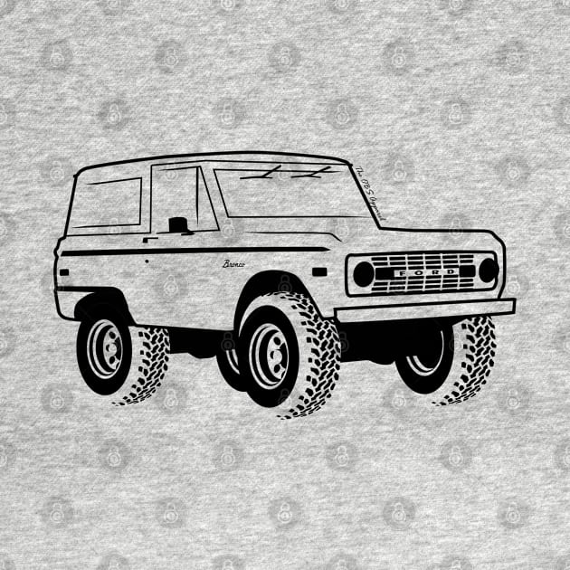 1966-1977 Ford Bronco Black Print by The OBS Apparel